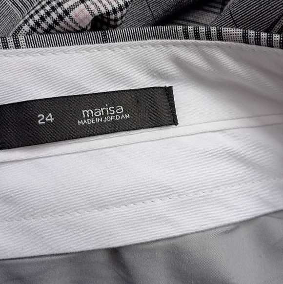 LOFT Plus Women's Classic Gray Checkered Marisa Pants - Picture 6 of 7